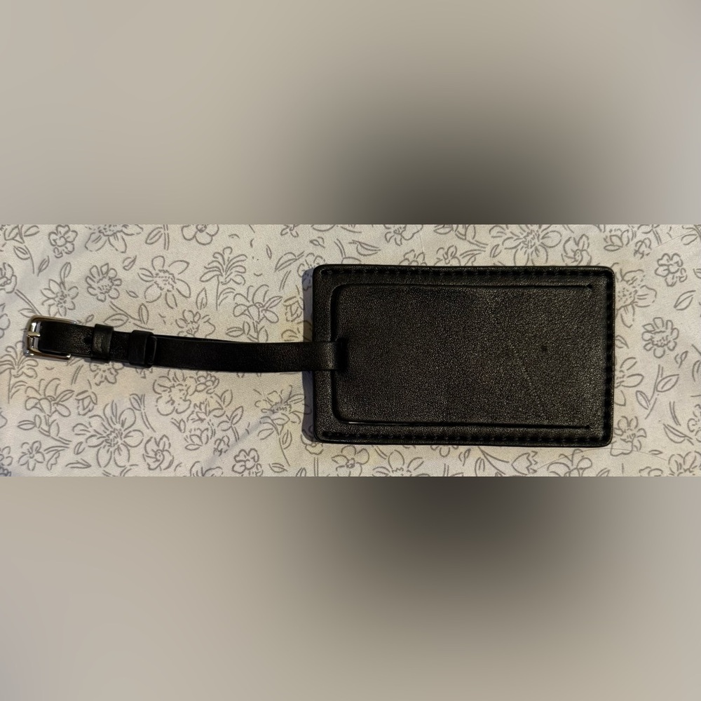 Coach Black Leather Luggage Tag